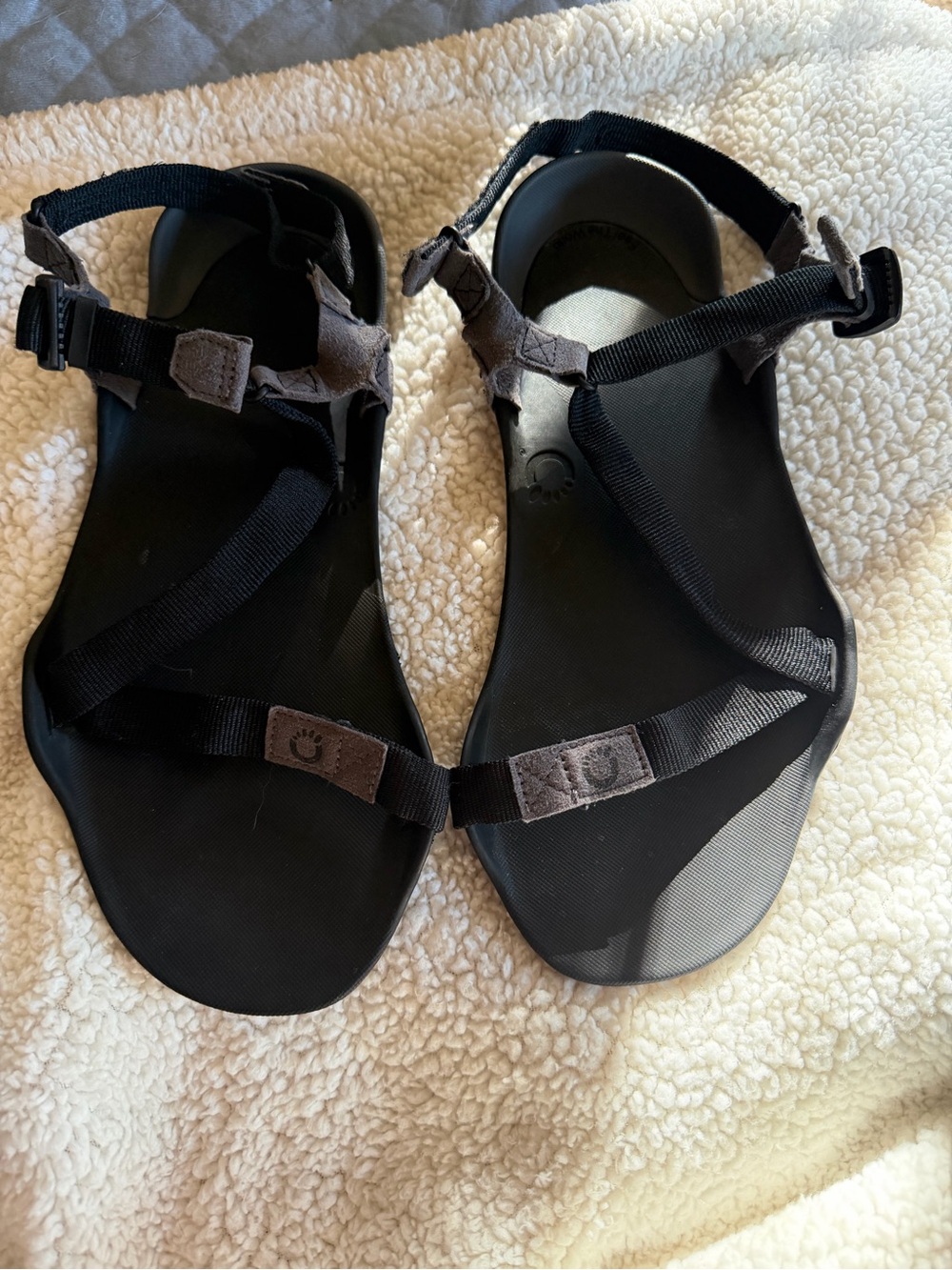 Women's Black Strap Sandals with Adjustable Ankle Support